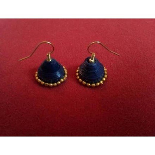 Quilling Earrings - Blue Jhumkas